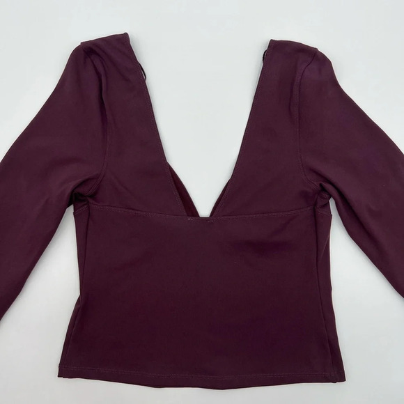 Women’s Free People Duo Corset Long Sleeve Crop Top (Plum) Size Medium - Picture 8 of 13
